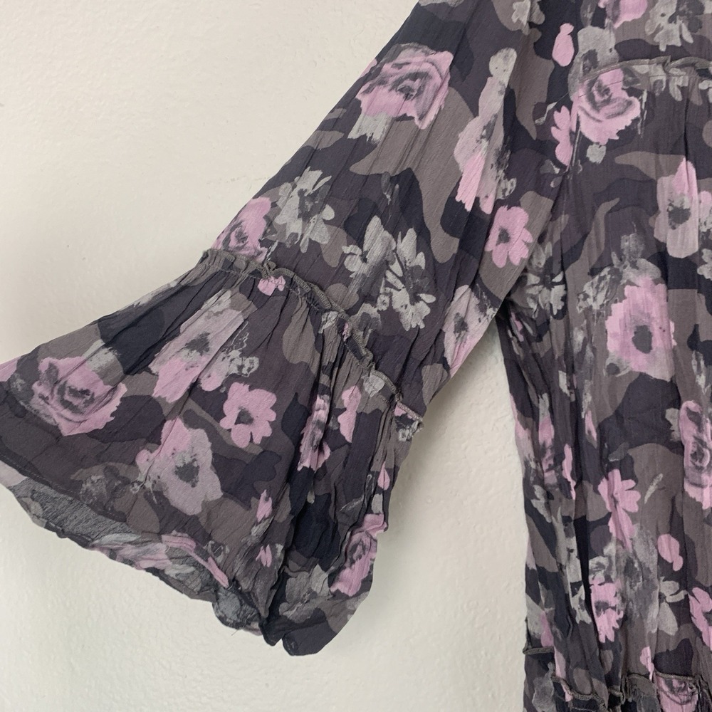Lane Bryant Top Womens 14/16 Floral Flare 3/4 Sleeve Blouse Boho Rayon Romantic - Picture 2 of 8
